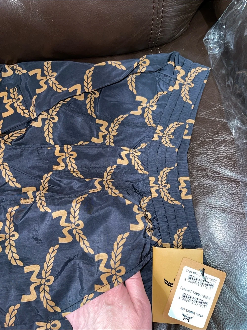 MCM Lauretos Monogram Pants in Black Gold ECONYLON NWT Small S 4 6 27X32